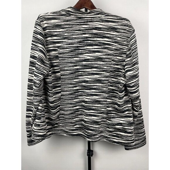 Chico’s Black White Zebra Geometric Print Open Front Long Sleeve Blazer Sz XL/16 - Picture 6 of 8